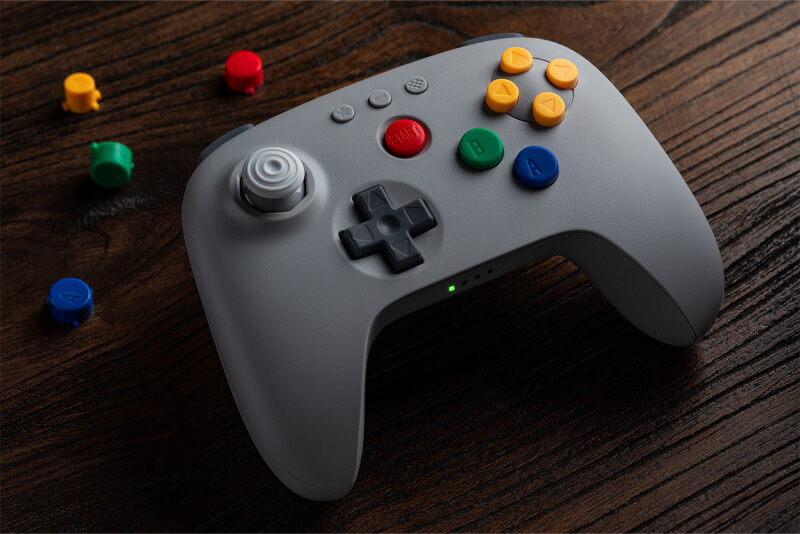 8BitDo 64 Bluetooth Controller Grey Scene Image_04